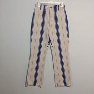 Dôen blue and cream stripe pants 25